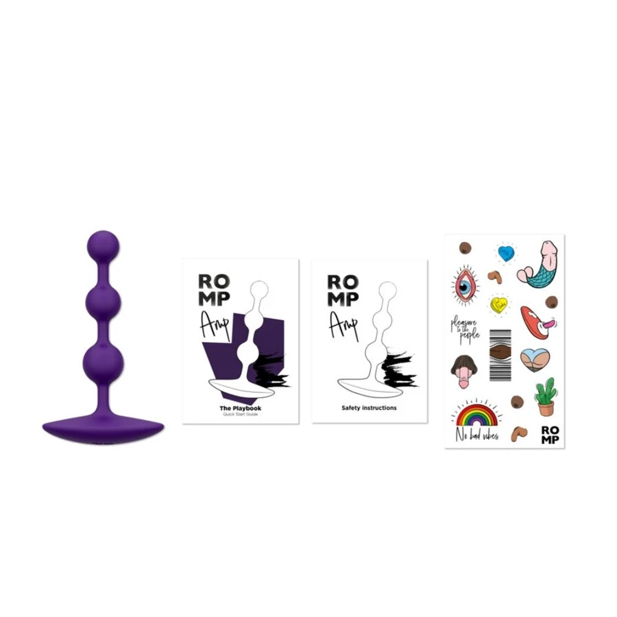 ROMP - AMP PURPLE FLEXIBLE SILICONE ANAL BEADS 12.5 CM PURPLE
